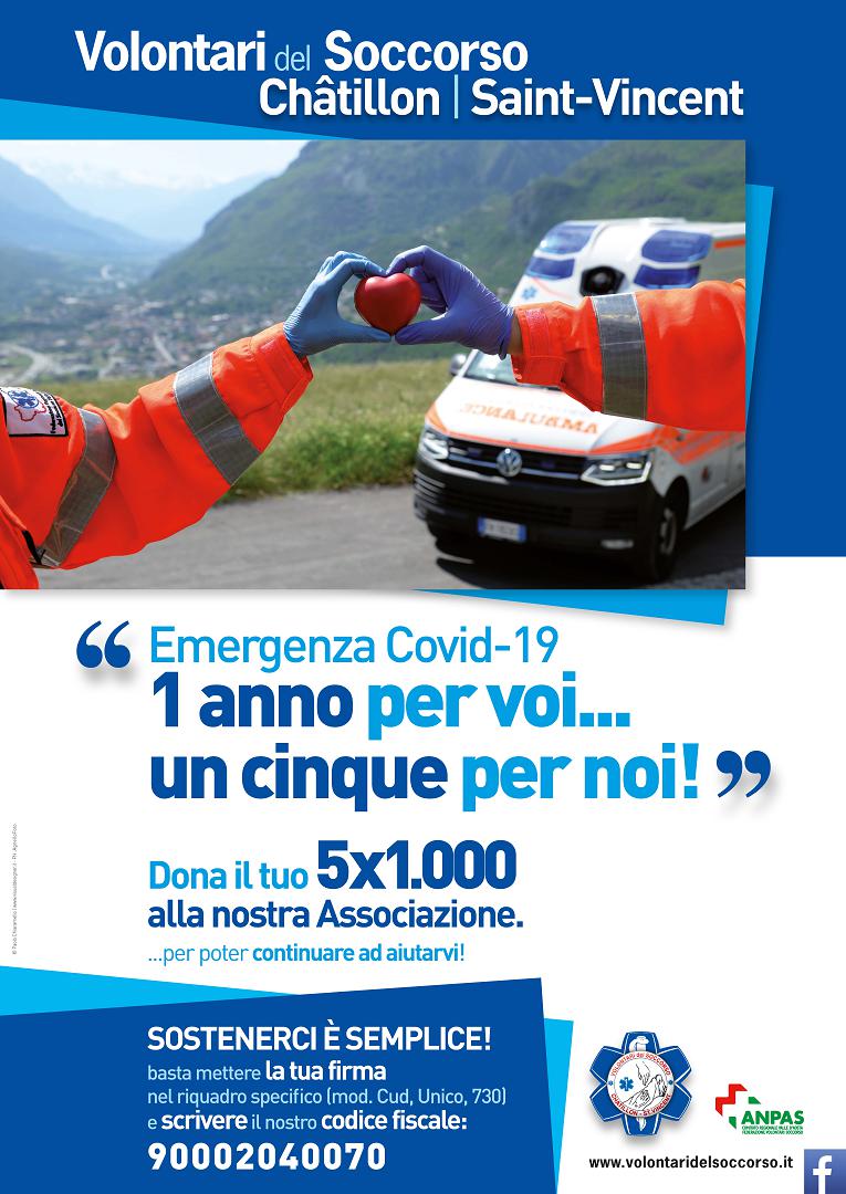 5×1000 Emergenza COVID-19 Un anno per voi un cinque per noi!